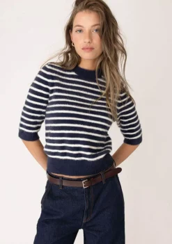 DAMES ANNA BLUE TRUI KORTE MOUW