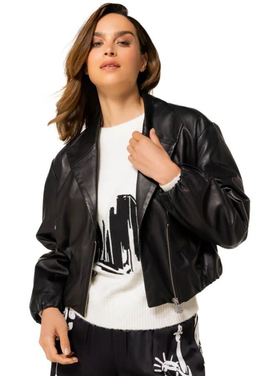 DAMES CAROLINE BISS LEER/SUEDE JACK