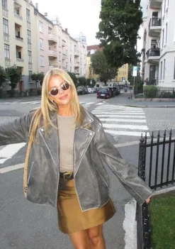 DAMES MODSTROM LEER/SUEDE JACK